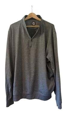 FootJoy Men's Gray Heather 1/4 Zip Golf Pullover Size XL